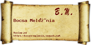 Bocsa Melánia névjegykártya